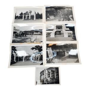 Vtg Gate of Nagoya Castle Lot of 7 Original Monochrome Photography  3" x 5"